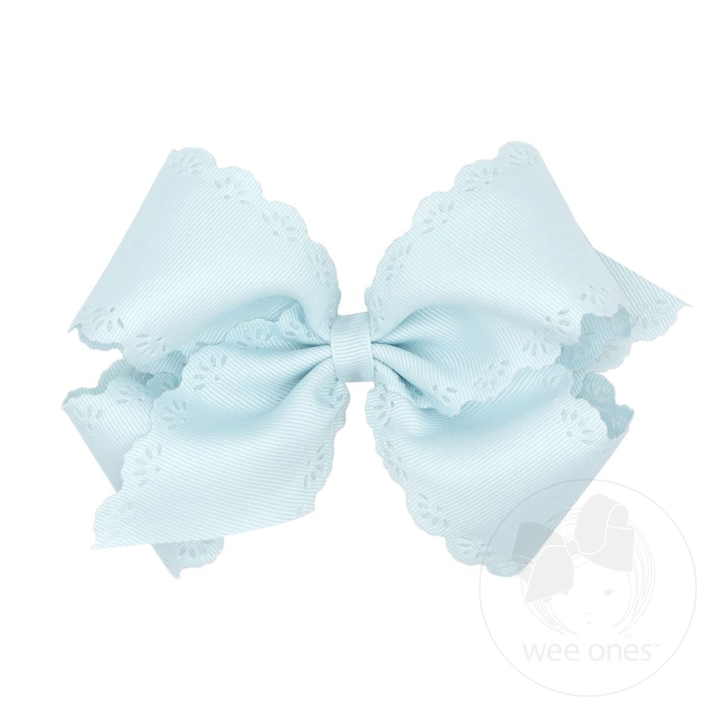 Blue Vapor Small King Eyelet Bow – The Ruffled Stork
