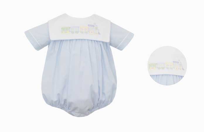 Train Bubble - Blue Gingham – The Ruffled Stork