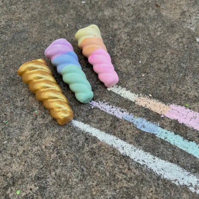 Rainbow Unicorn Horn Handmade Sidewalk Chalk