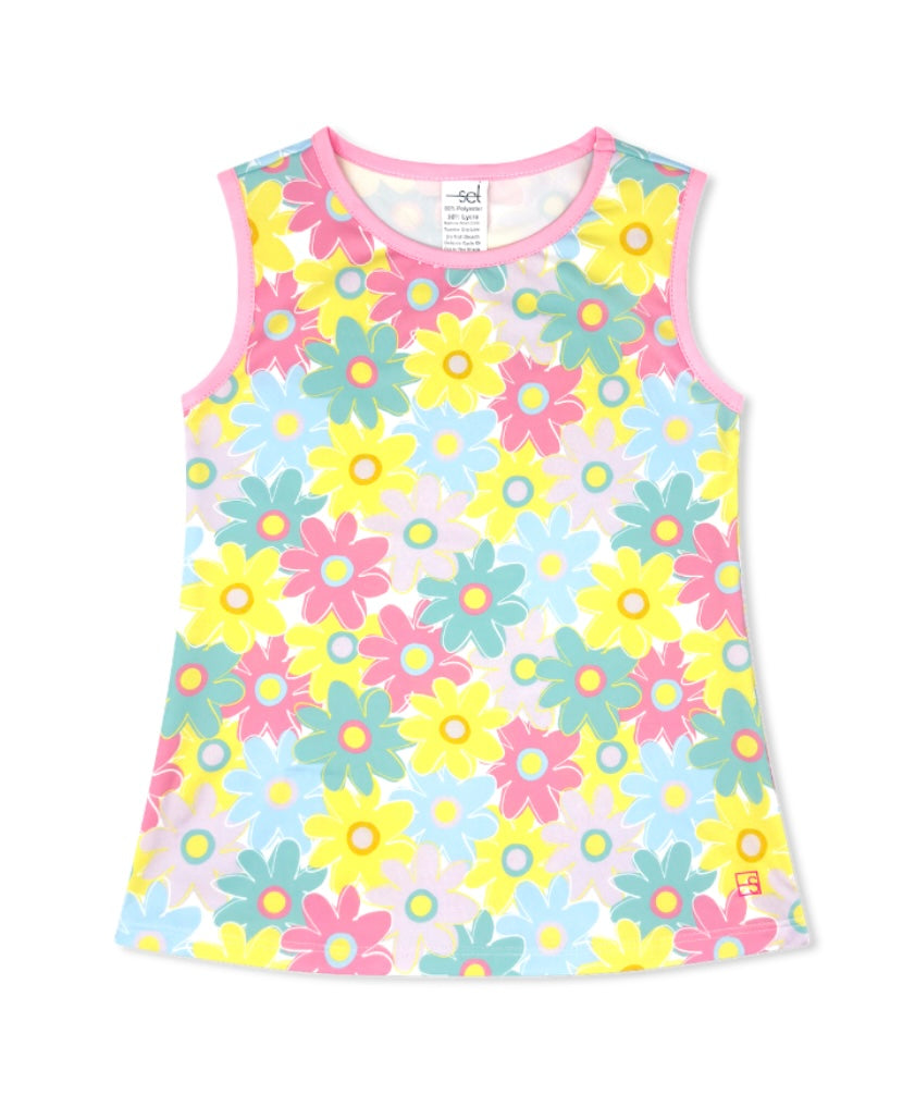 Tori Tank - Bloomtastic, Flamingo Pink – The Ruffled Stork