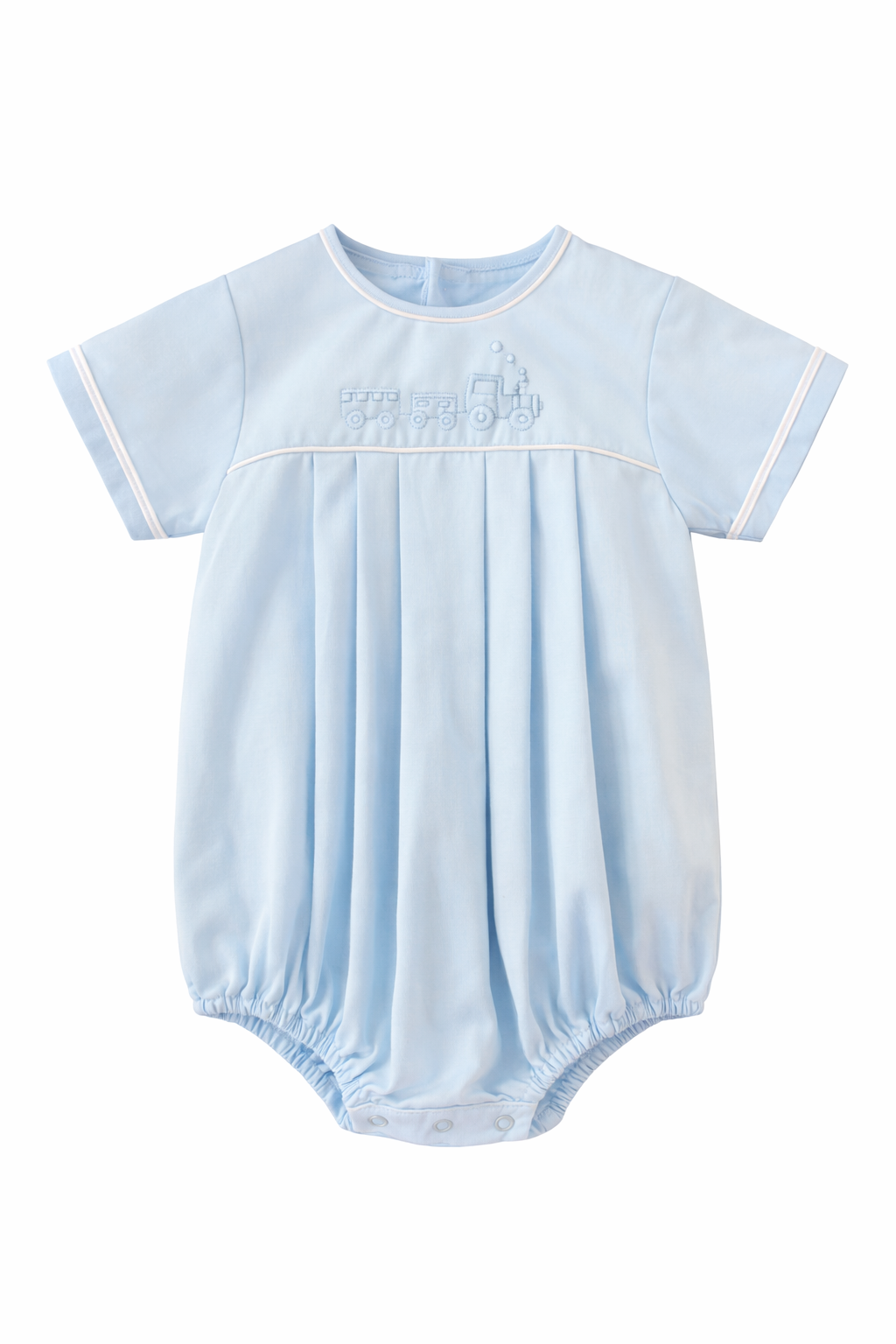 Hand Embroidered Blue Train Bubble – The Ruffled Stork