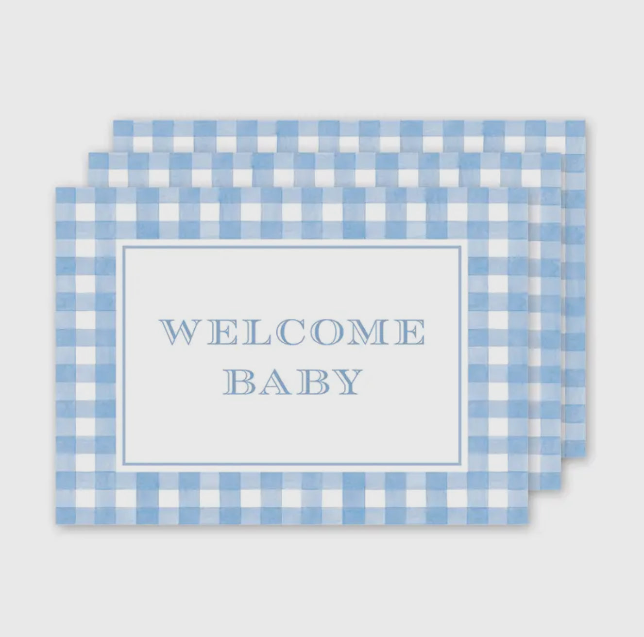 Cavalier Garden Gingham Blue Milestone Cards – The Ruffled Stork
