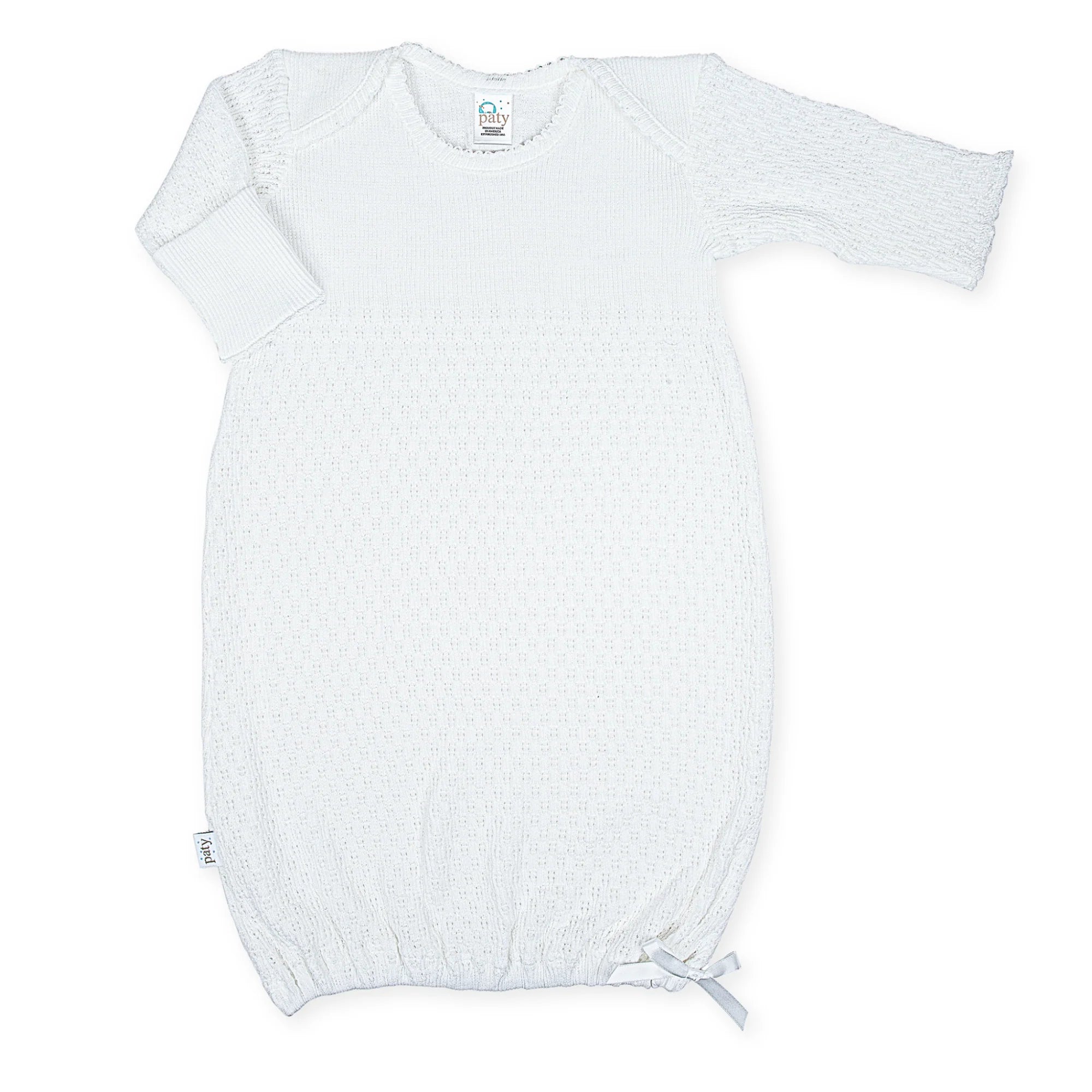 White Knit Overlap Gown – The Ruffled Stork