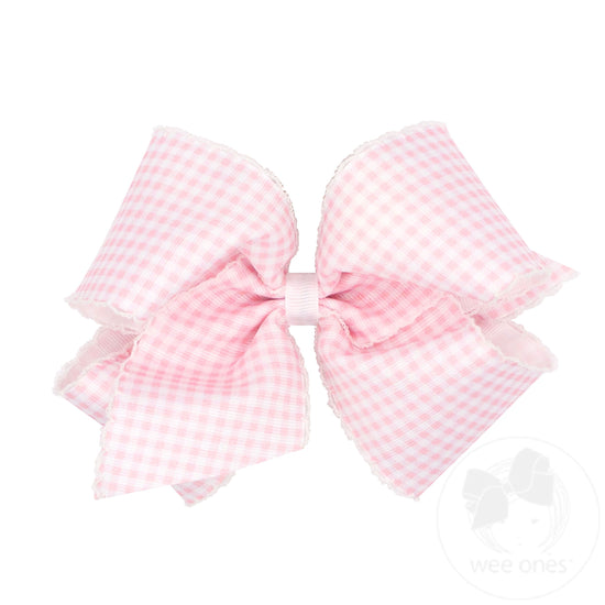 Light Pink Gingham Moonstitch Bow – The Ruffled Stork