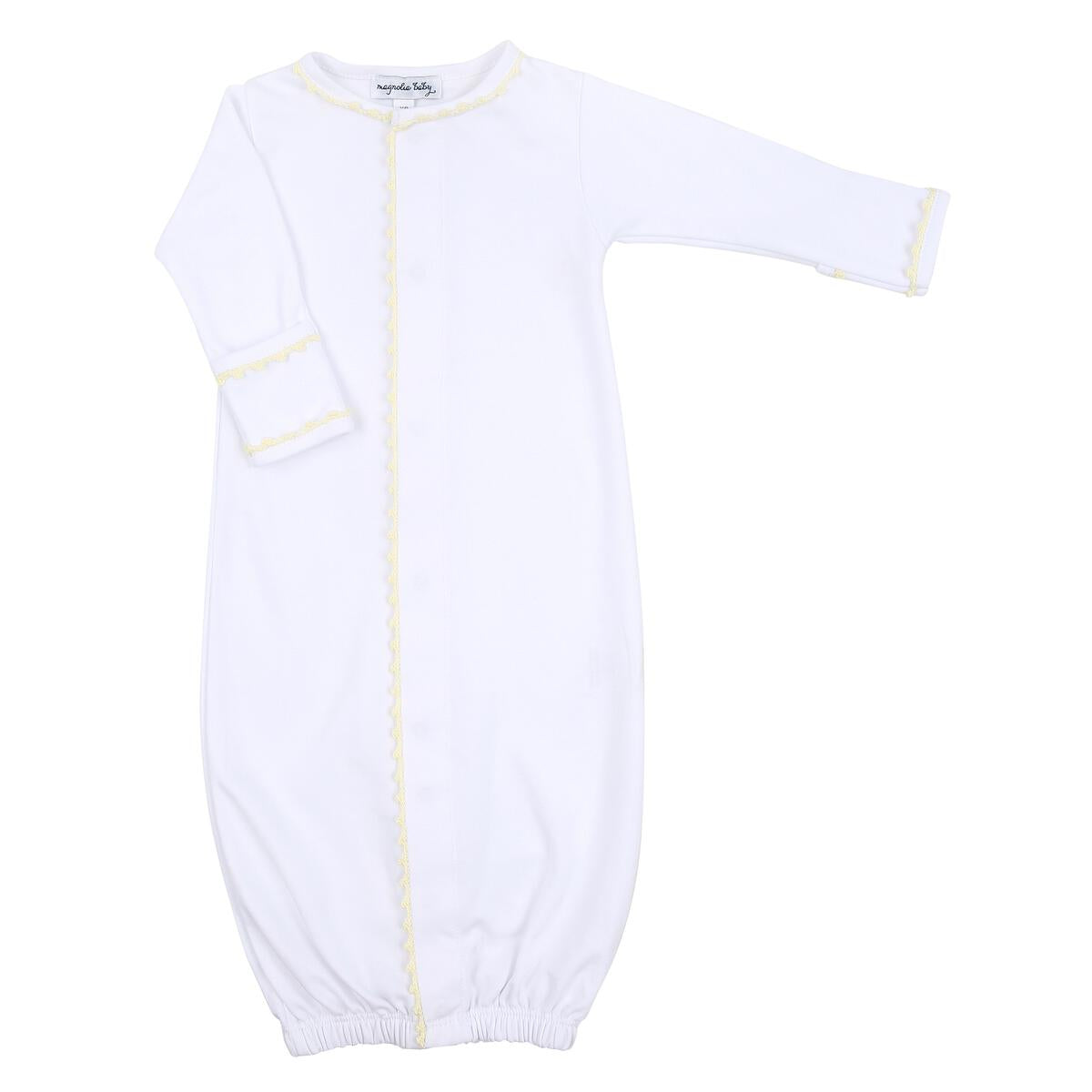 Baby Joy Embroidered Converter Gown - Yellow