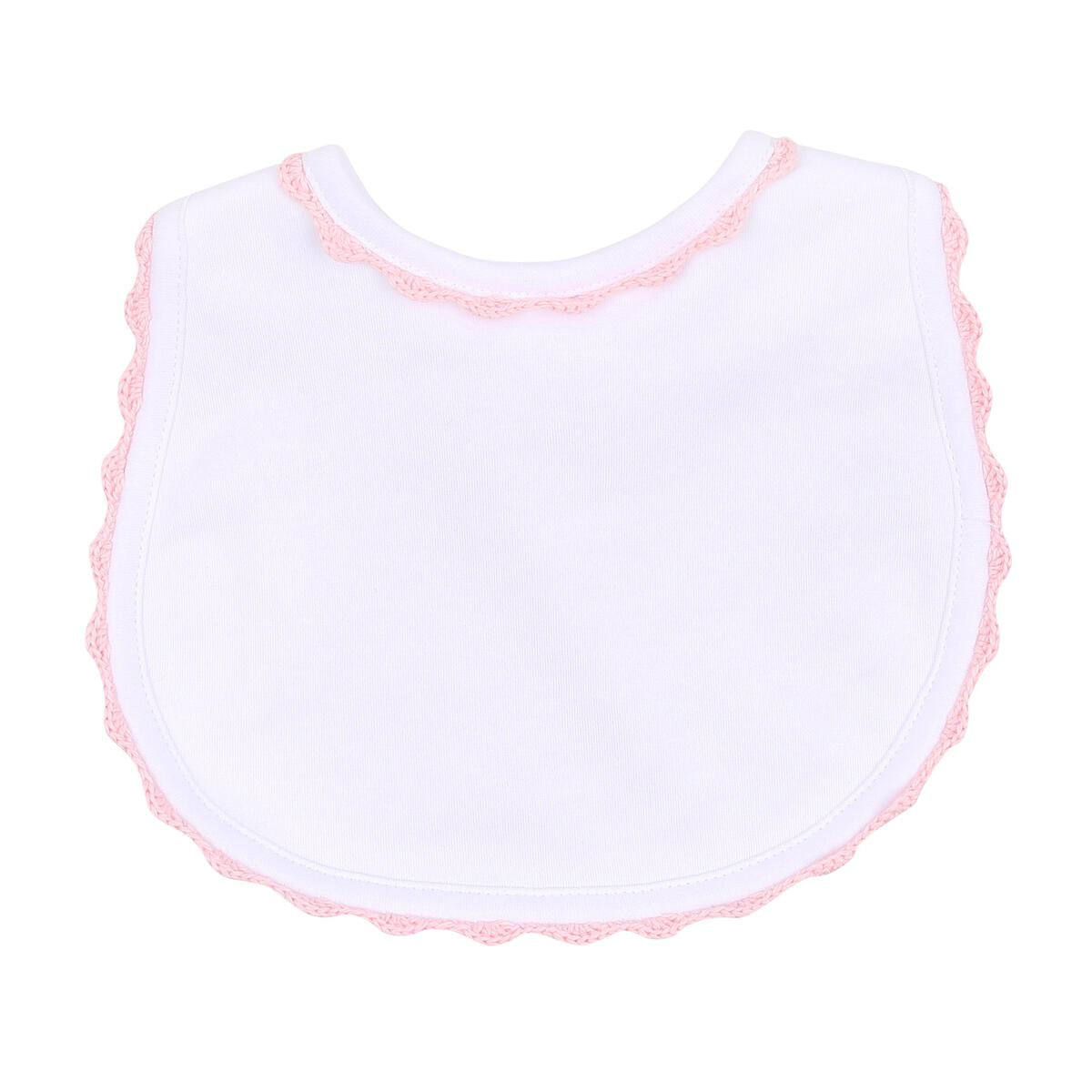 Baby Joy Embroidered Bib - Pink