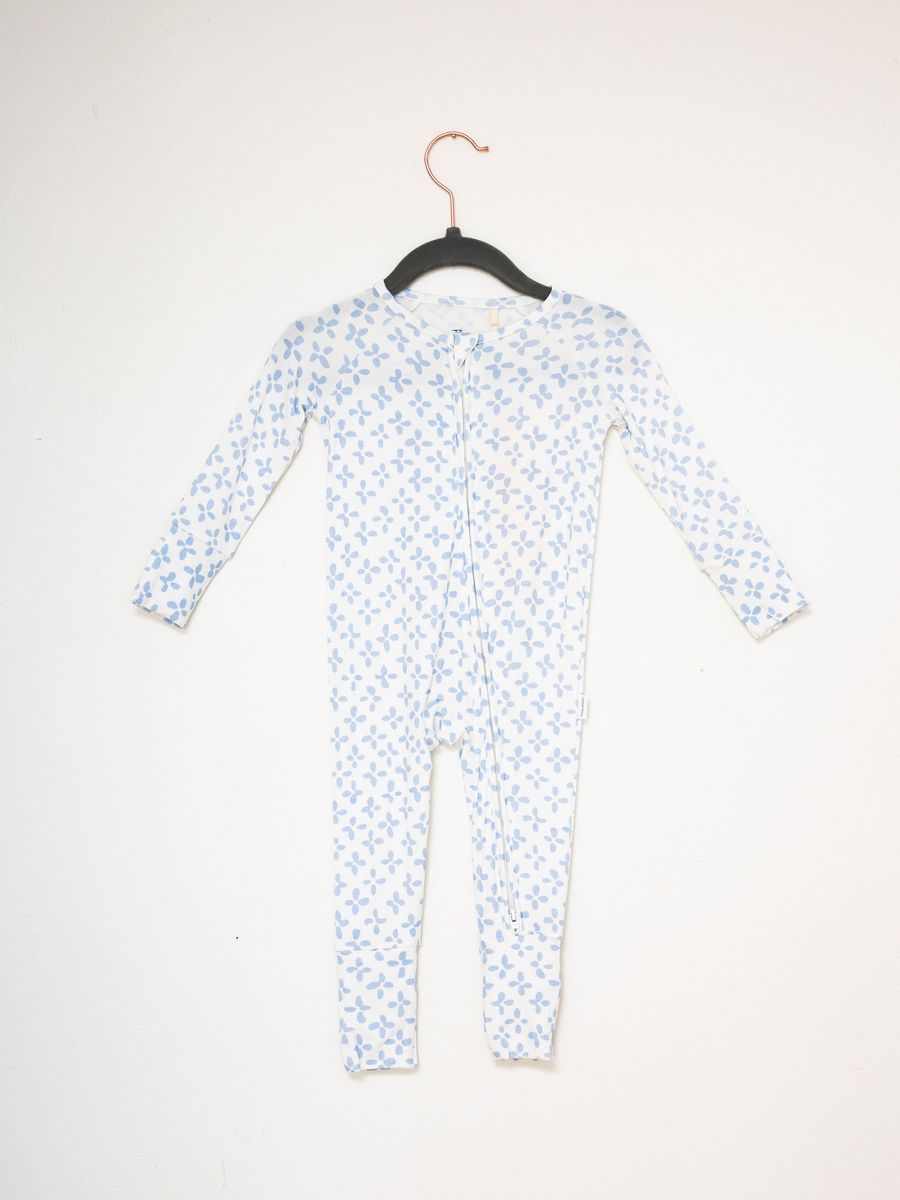 Zip Romper - Blue Clover