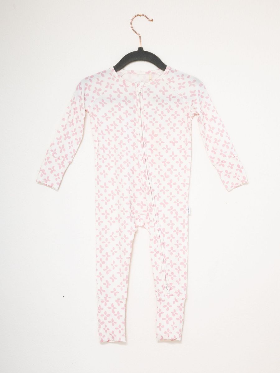 Zip Romper - Pink Clover