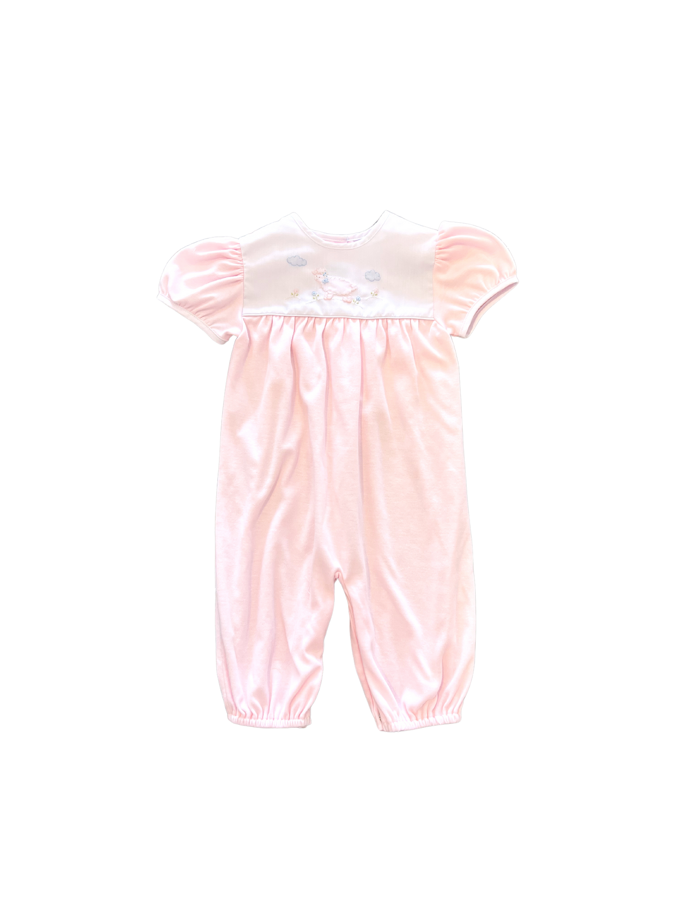 Pink Lamb Embroidered Converter Romper