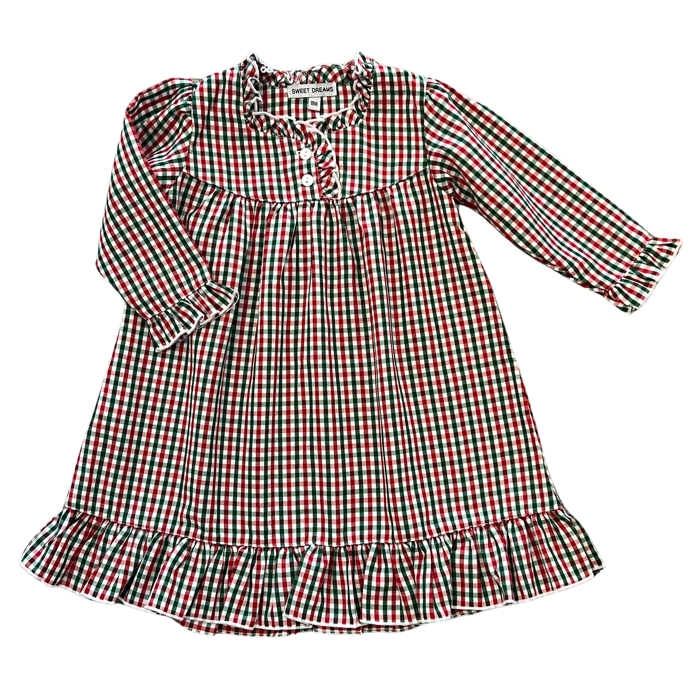 Red and Green Gingham Pajama Gown