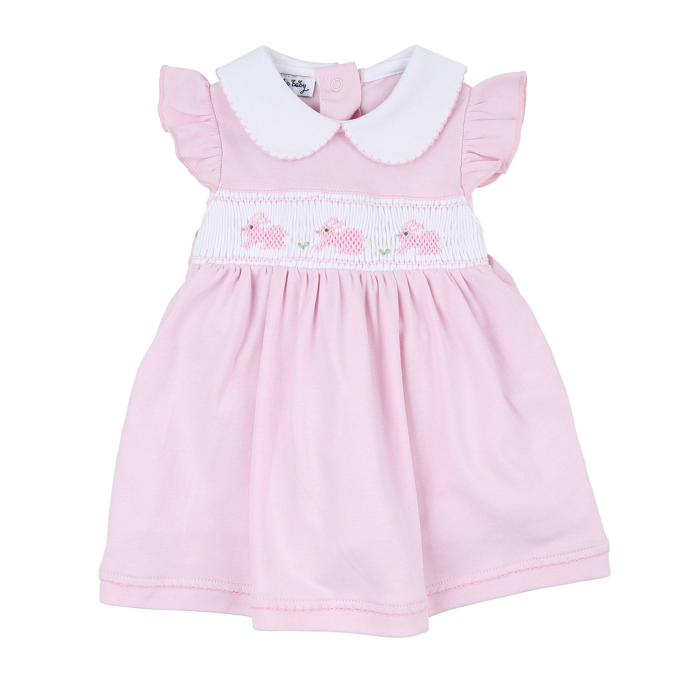 Pink Pastel Bunny Smocked Dress Set