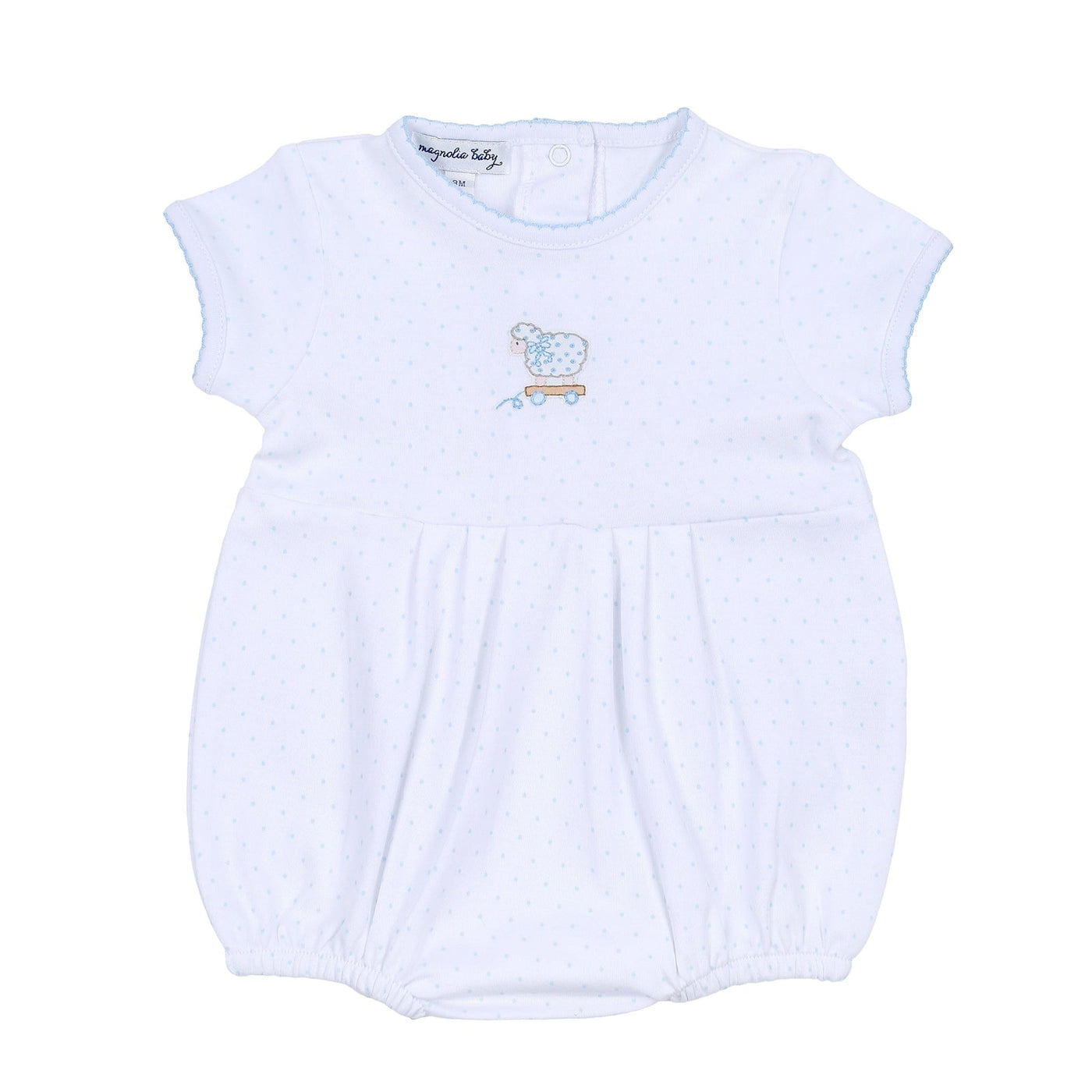 Darling Lambs Embroidered Bubble - Light Blue