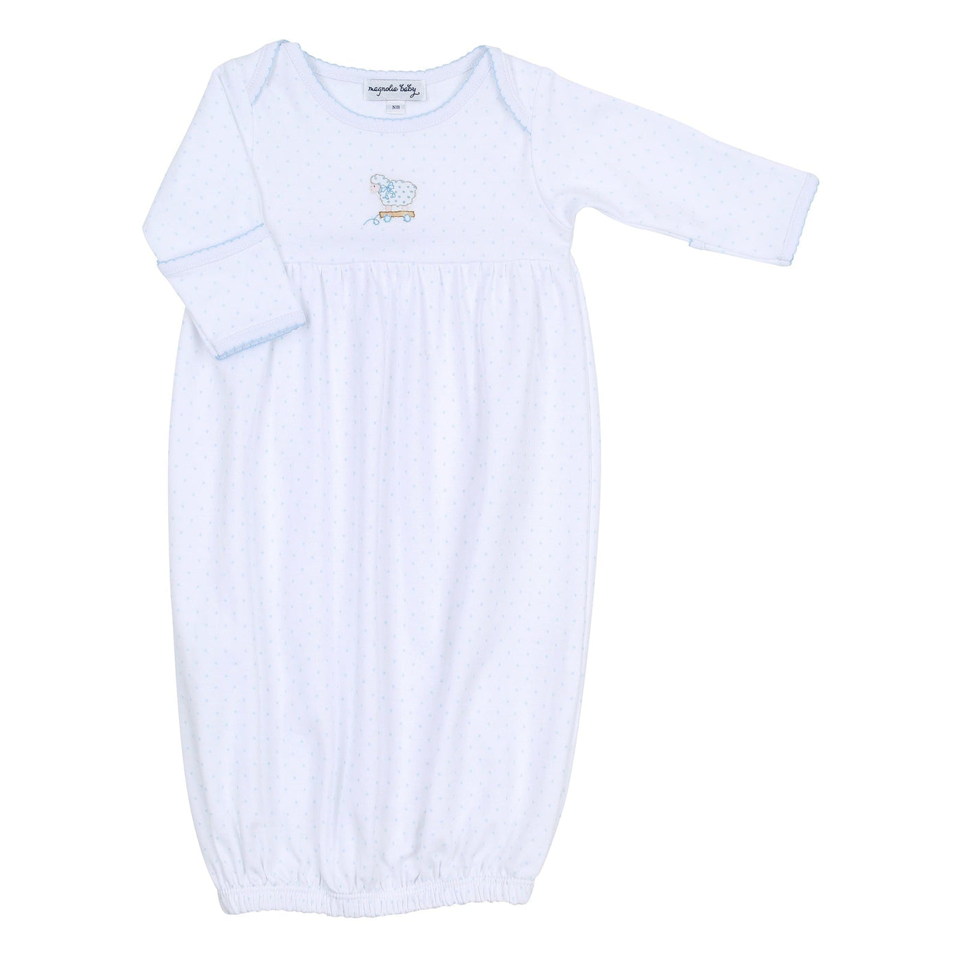 Darling Lambs Embroidered Gown - Light Blue
