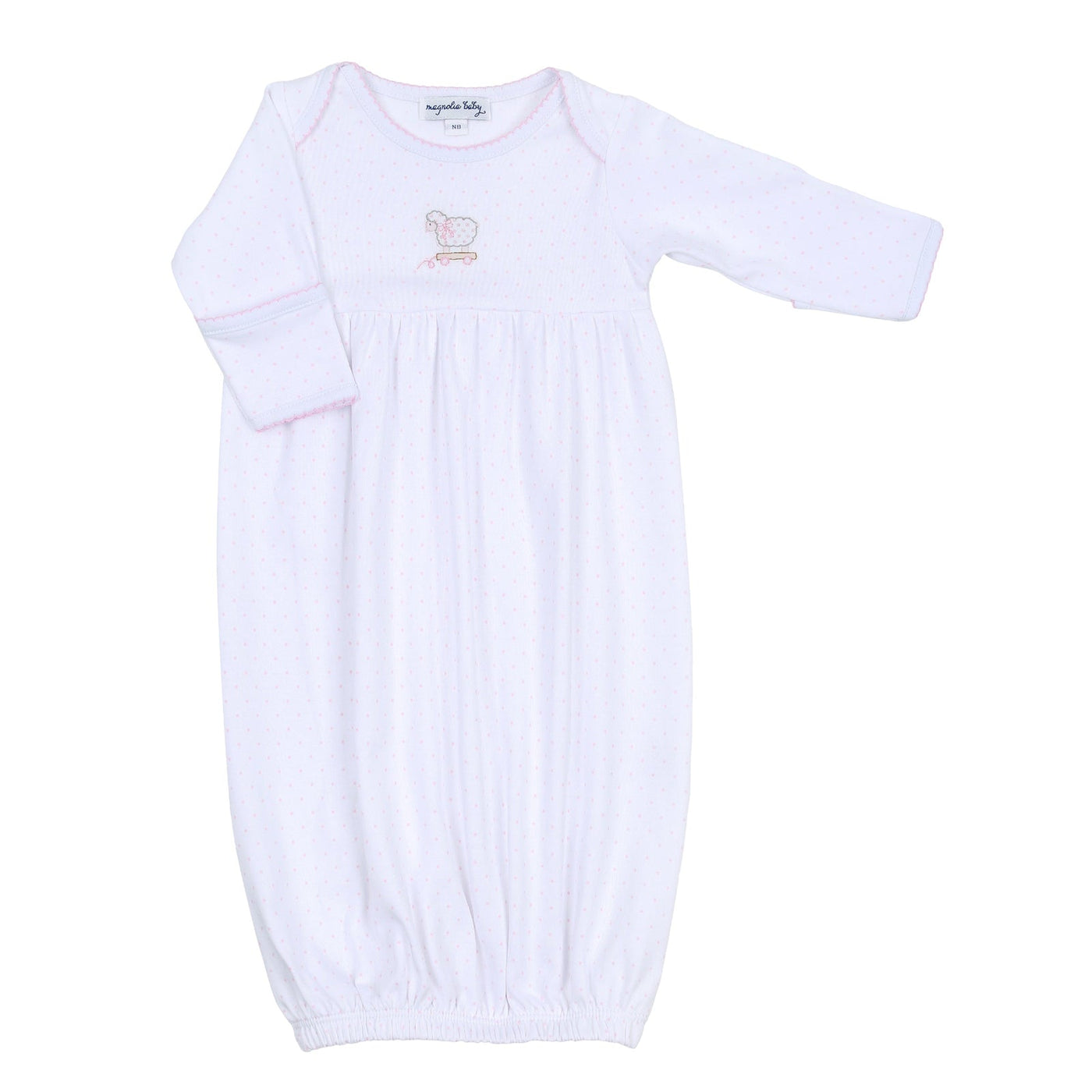 Darling Lambs Embroidered Gown - Pink