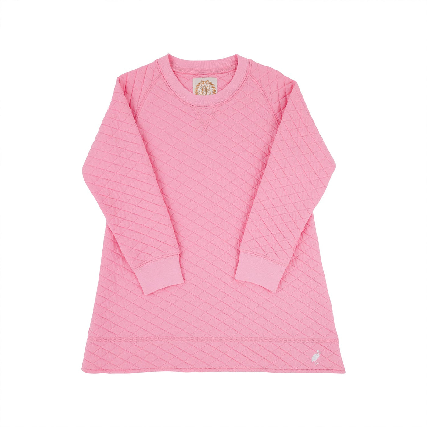 Cassidy Comfy Crewneck Dress - Quilted Hamptons Hot Pink