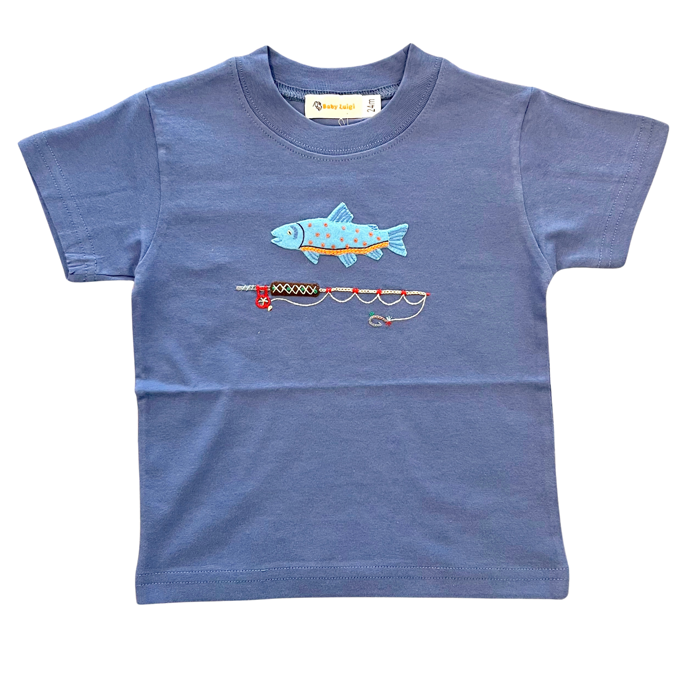 Trout and Fly Rod Slate T-Shirt
