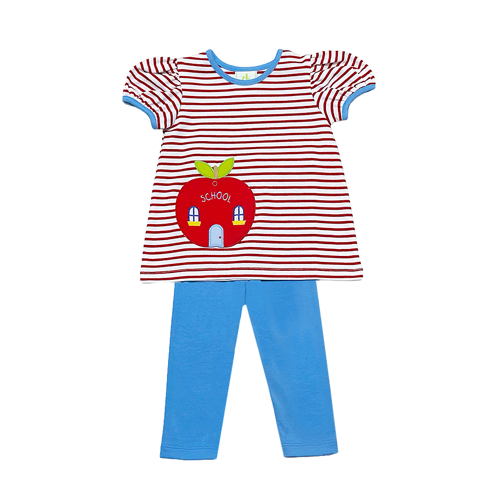 Pam's Striped Legging Set - Apple