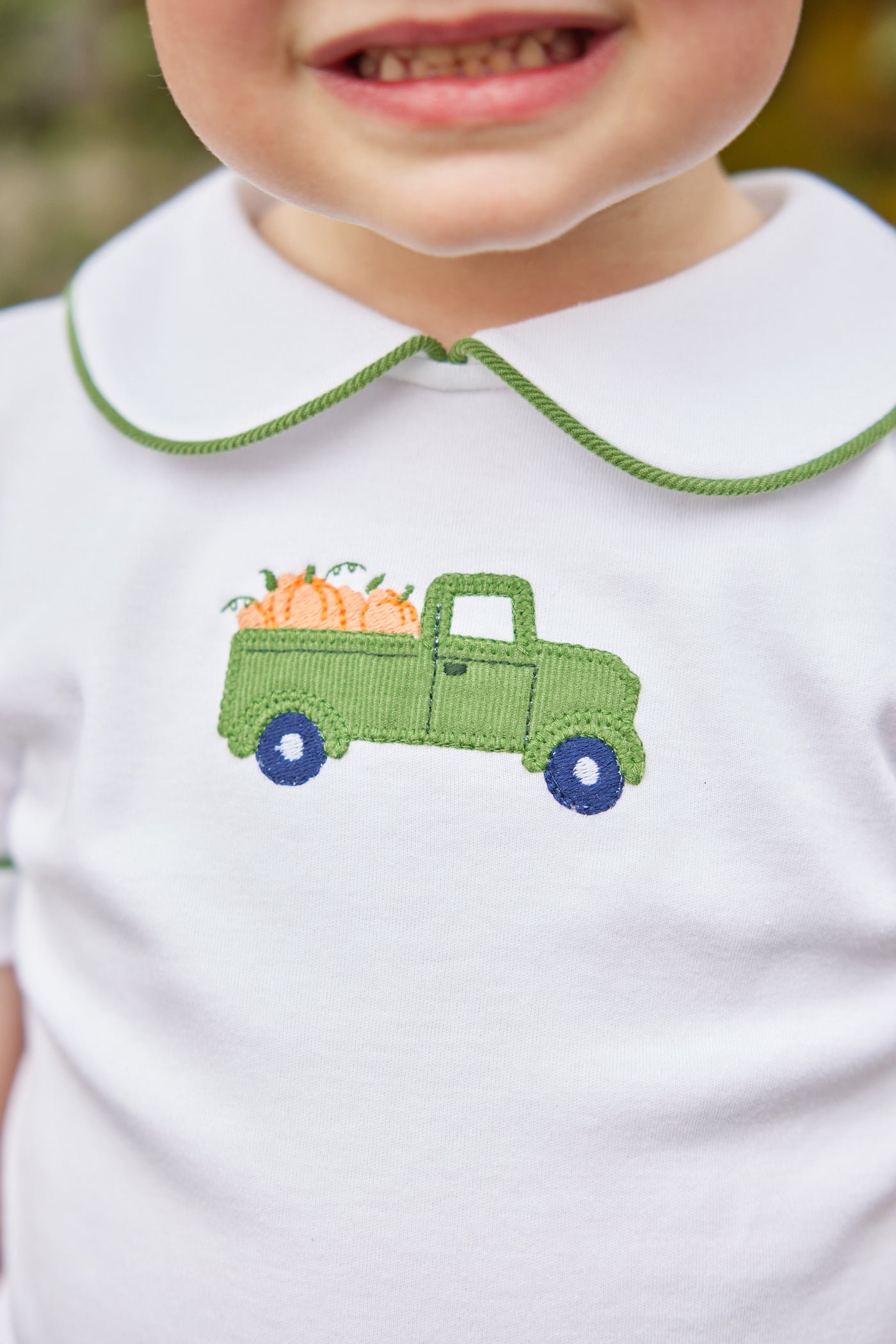 Applique Peter Pan Diaper Set - Pumpkin Truck