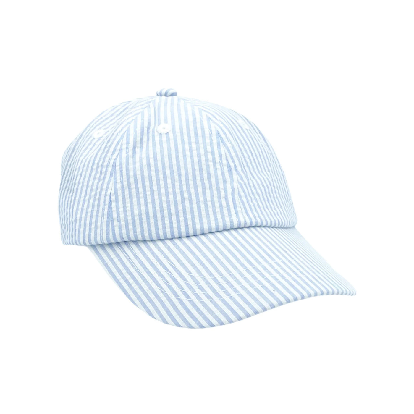 Blue Seersucker Baseball Hat