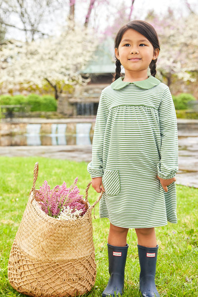 Evelyn Dress - Watercress Stripe