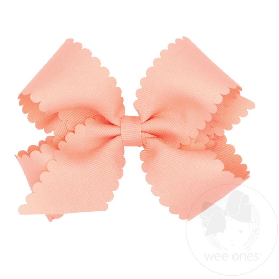 Light Coral Scalloped Bow