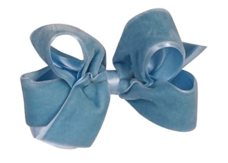 Satin / Velvet Dusty Blue Bow