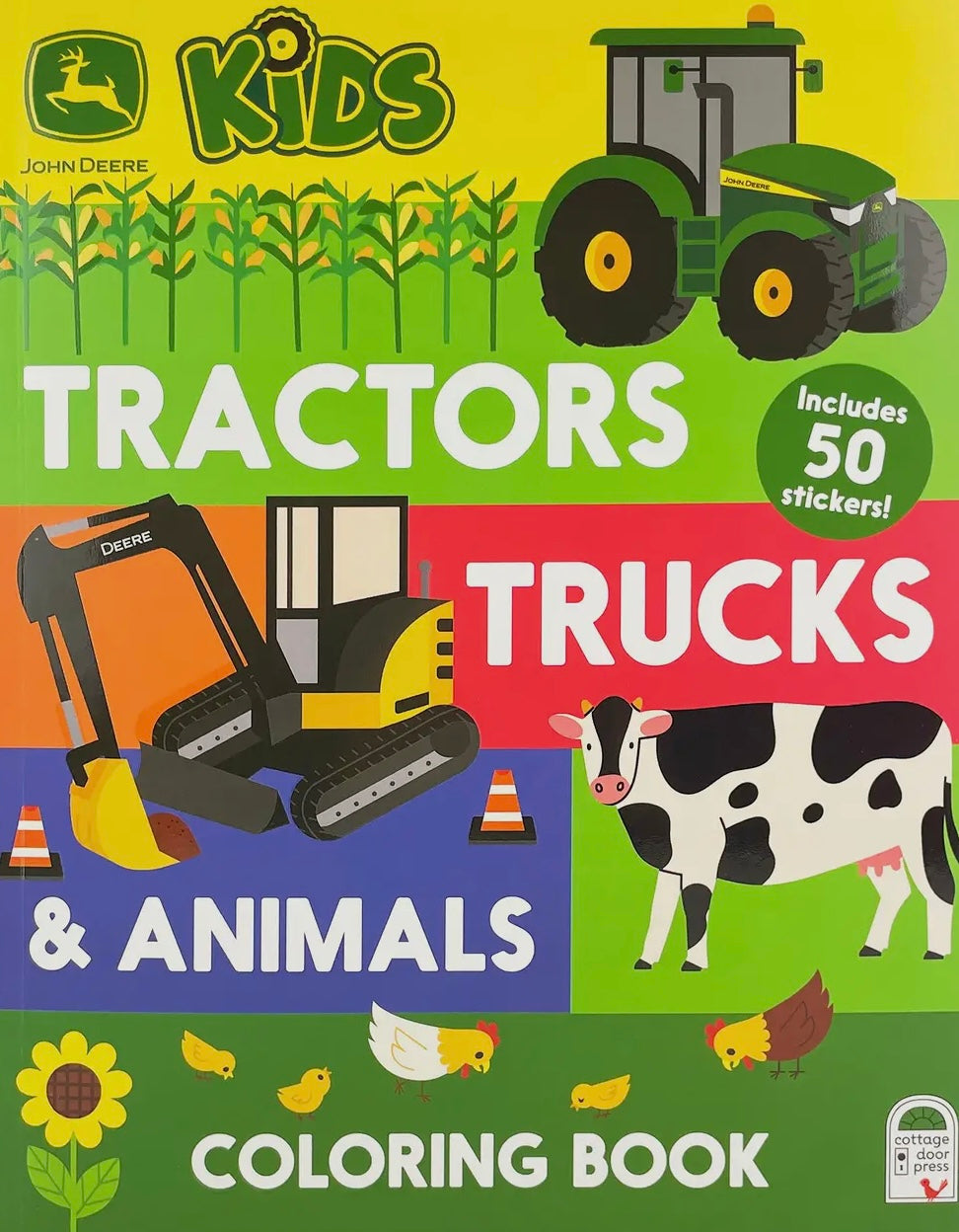 Tractors, Trucks & Animals Coloring Book