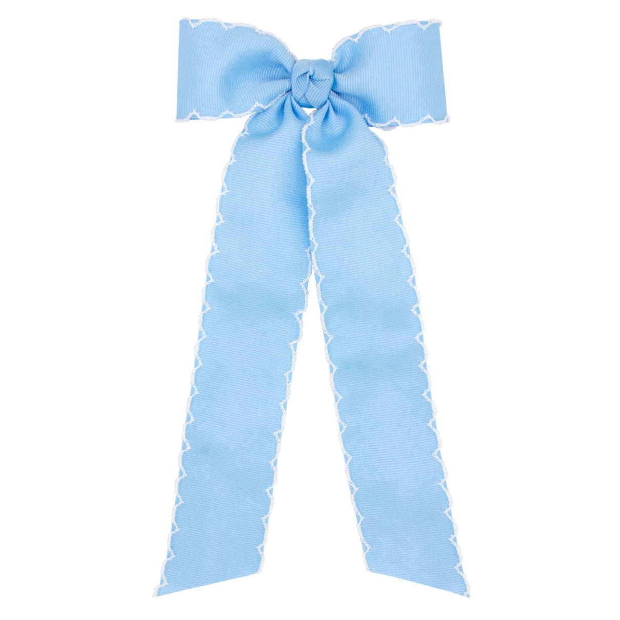 Light Blue Moonstitch Streamer Bow