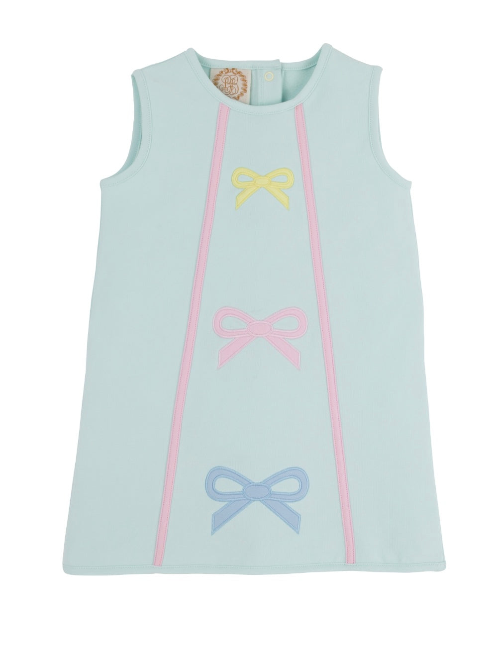 Annie Apron Dress - Sea Island Seafoam Bows