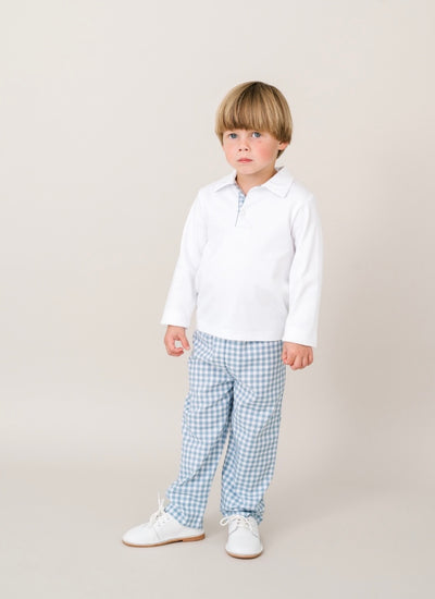 Parker Pant Set - Stone Blue Check