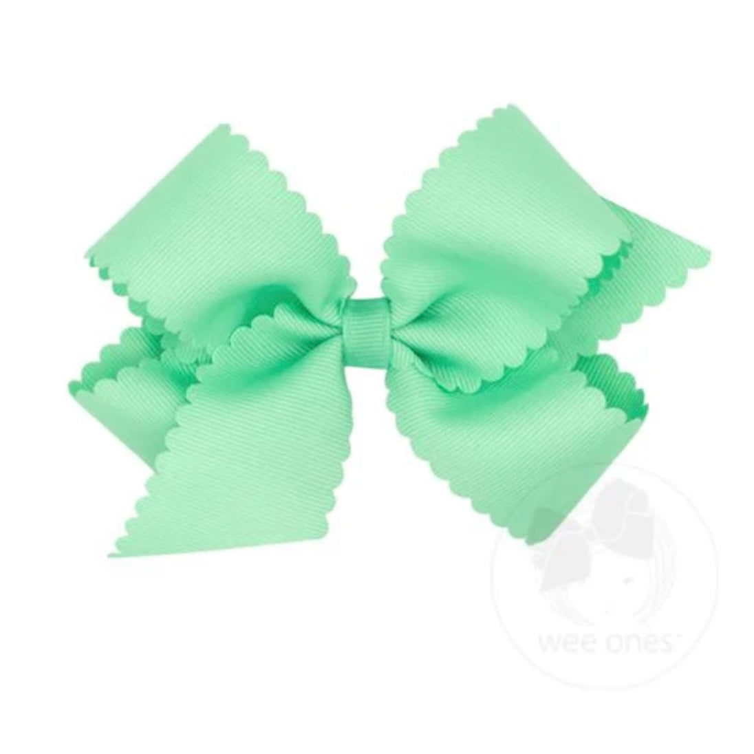 Mint Scalloped Bow