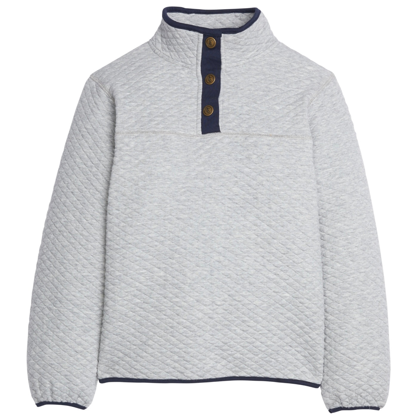 Classic Quilted Pullover - Gray/Navy