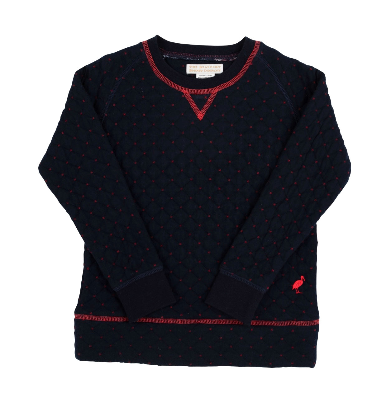 Cassidy Comfy Crewneck - Quilted Nantucket Navy w/ Richmond Red