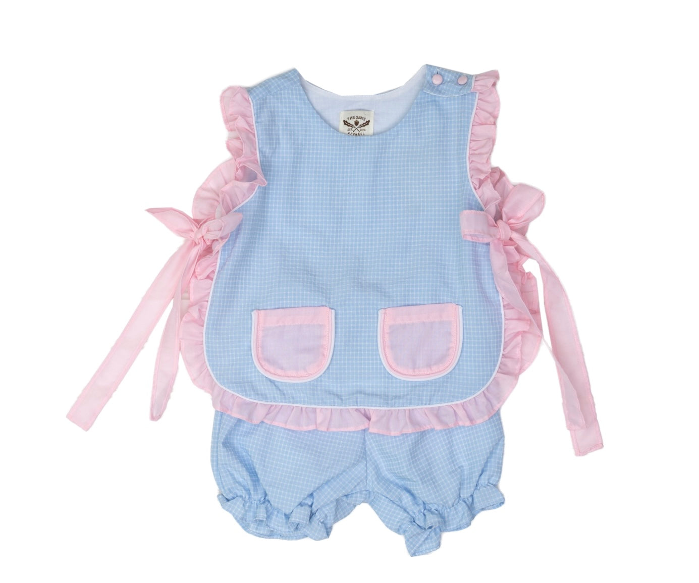 Lily Blue Check Bloomer Set