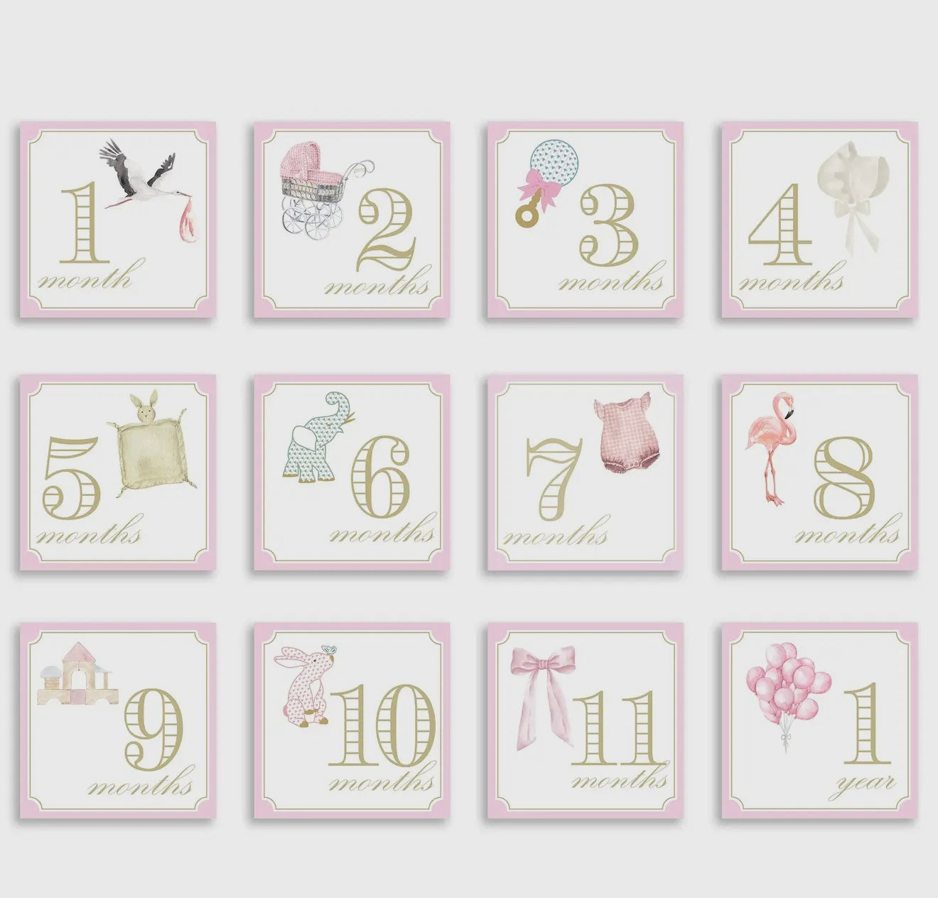 Classic Girl Milestone Cards