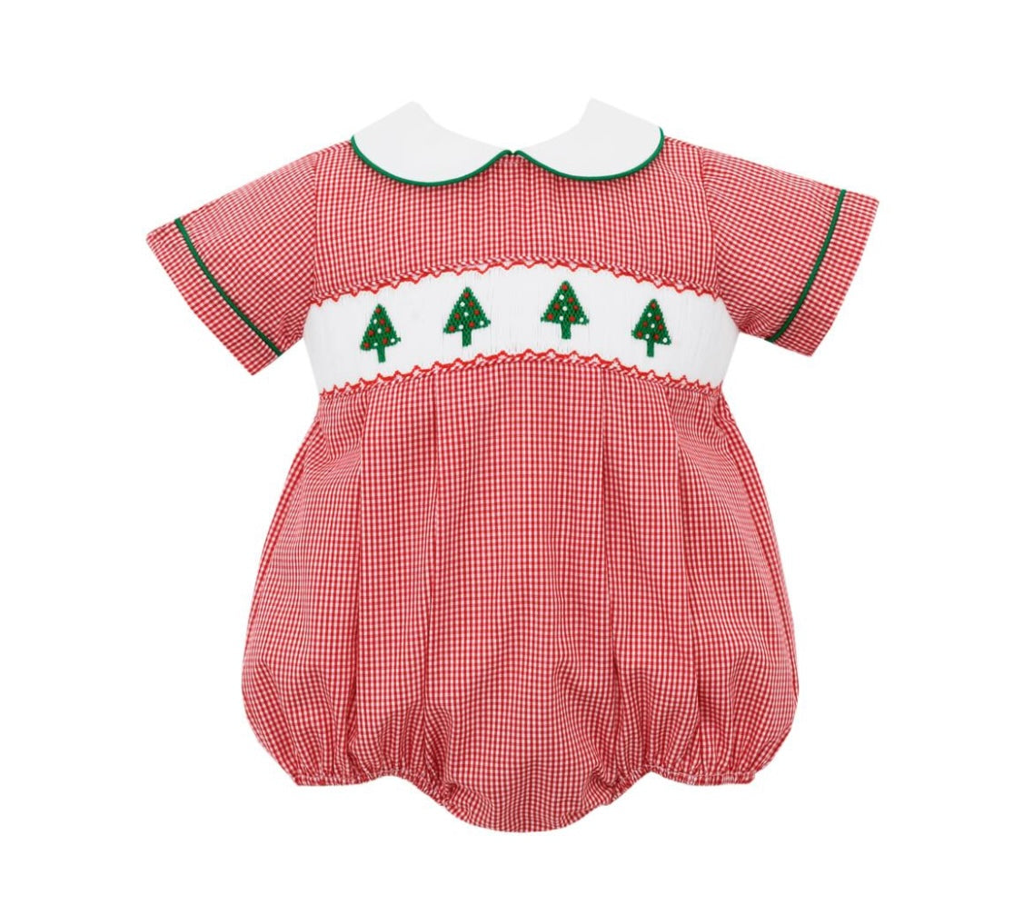 Smocked Bubble-Red Gingham