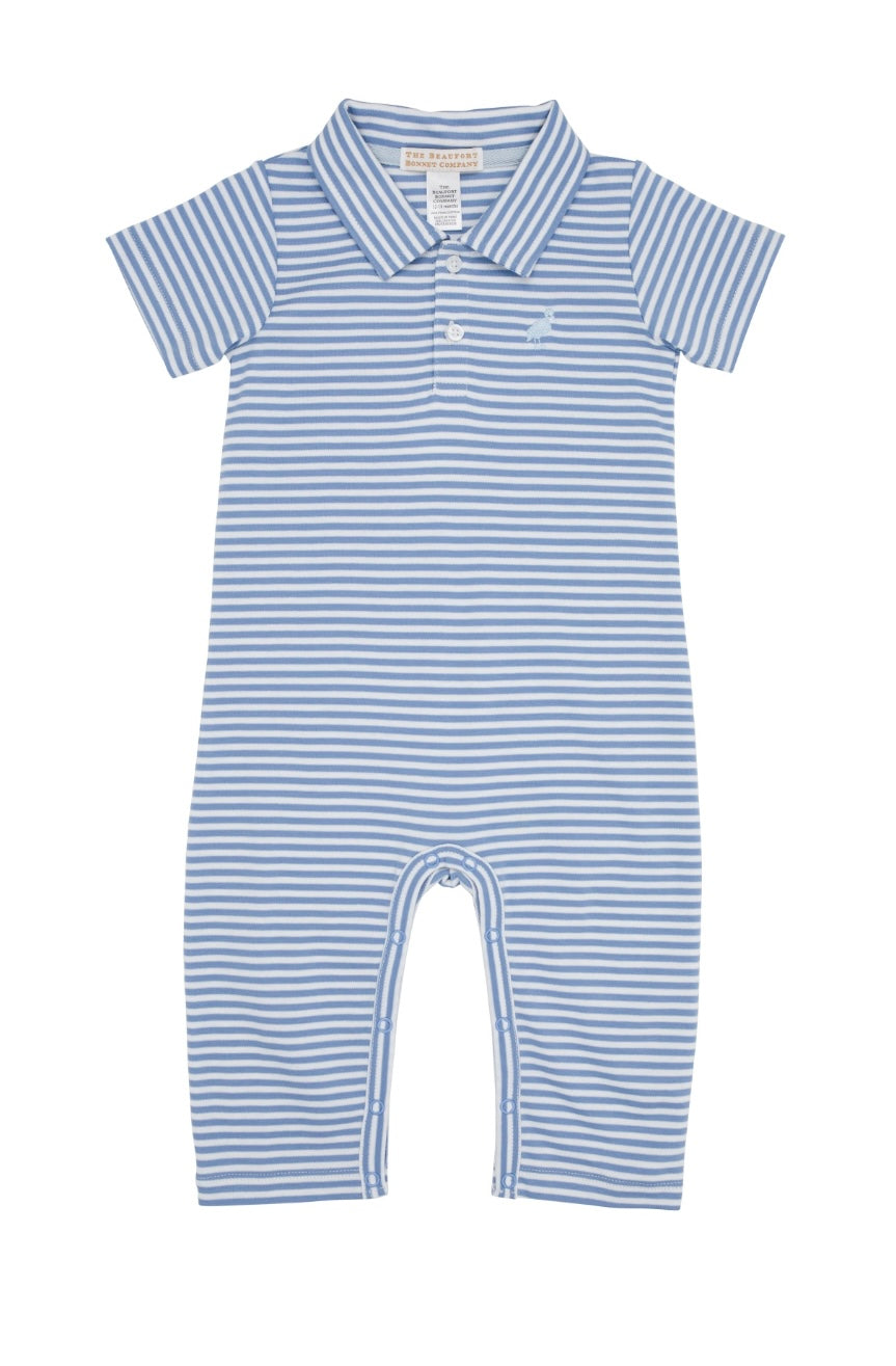 Sir Proper's Long Romper - Barbados Blue Stripe