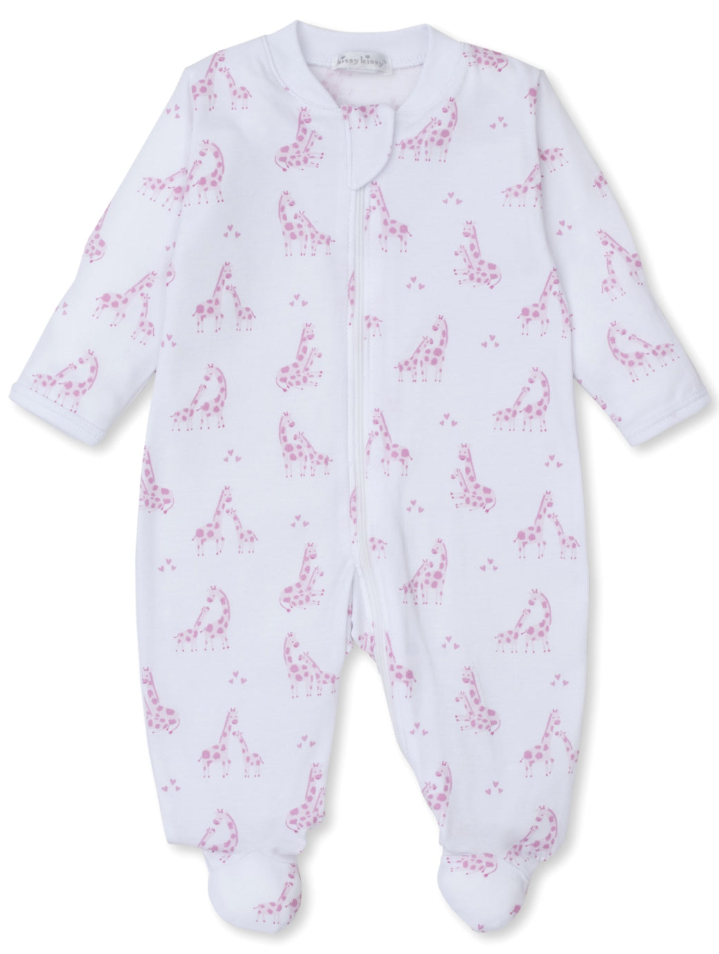 Giraffe Glee Zipper Footie - Pink