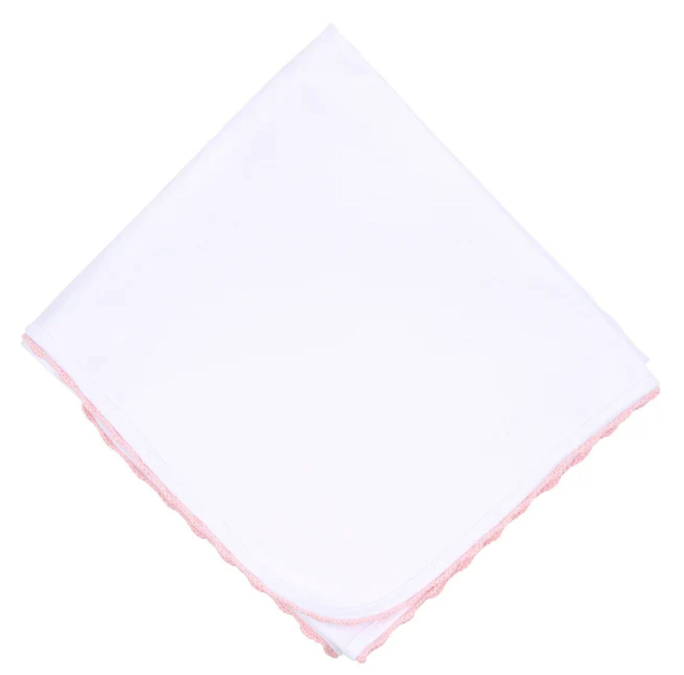 Baby Joy Crochet Trim Receiving Blanket - Pink