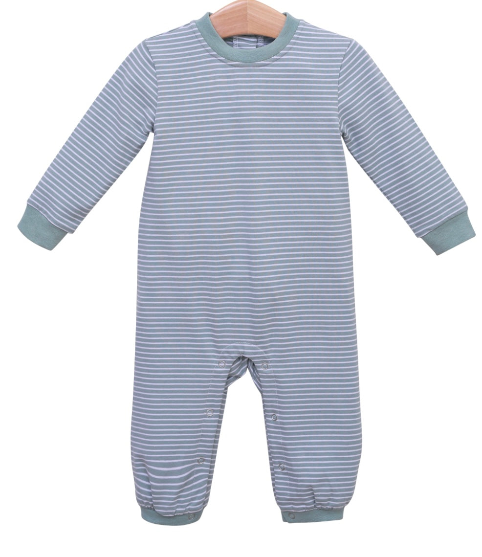 Miller Romper - Sage Stripe