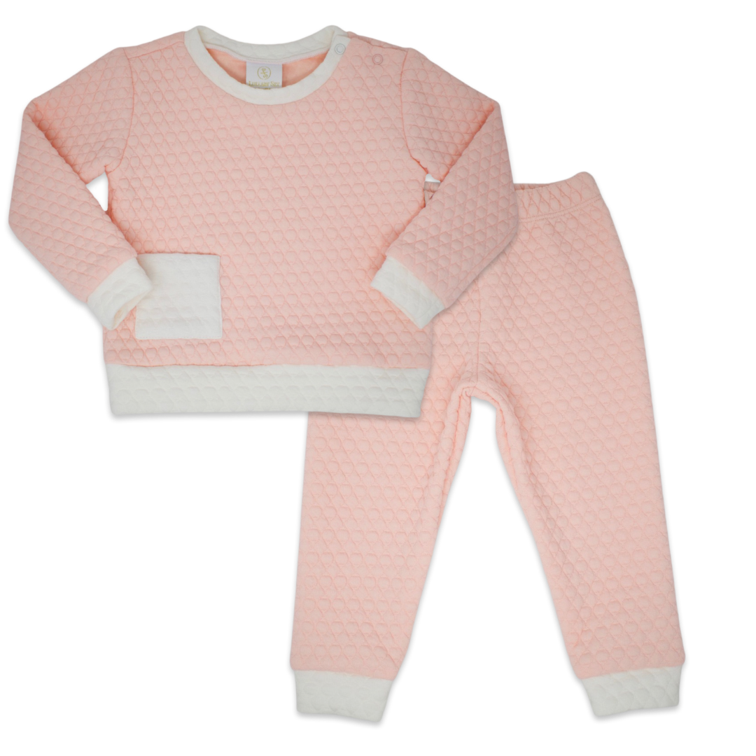 Pink/White Quilted Sweatsuit