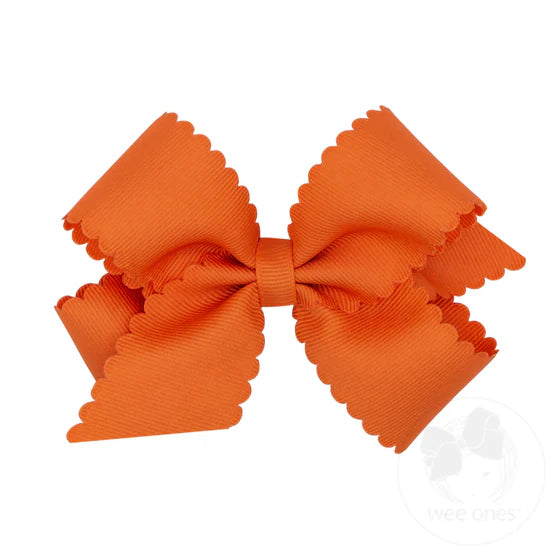 Pumpkin Scalloped Bow