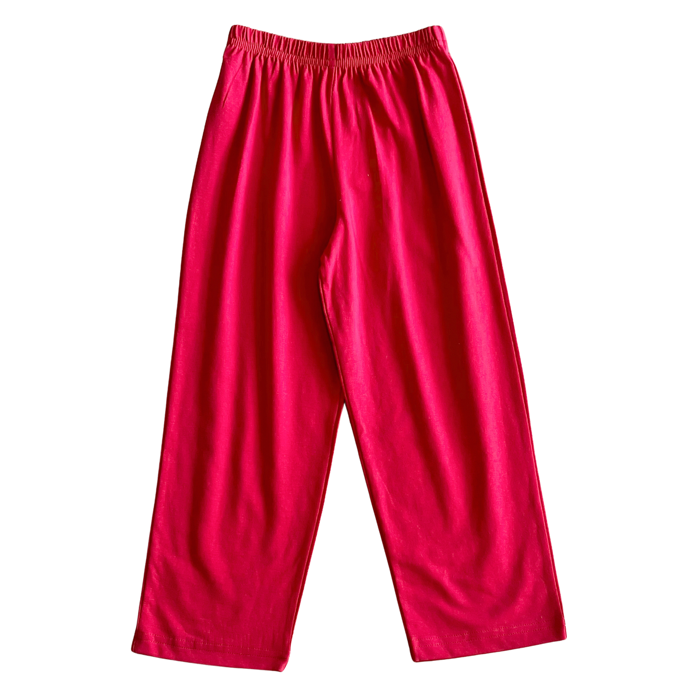 Red Jersey Straight Pants