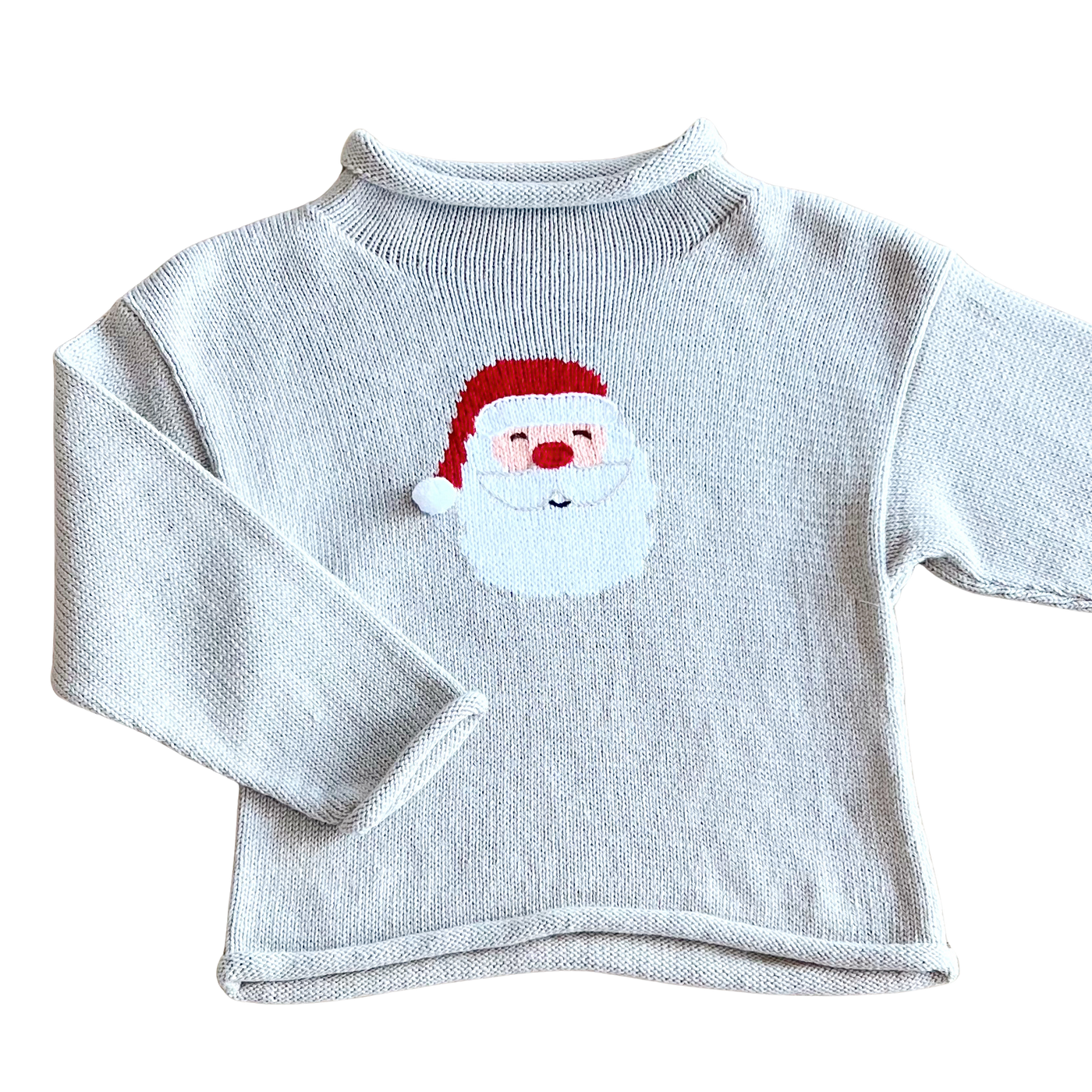 Grey Santa Rollneck Sweater