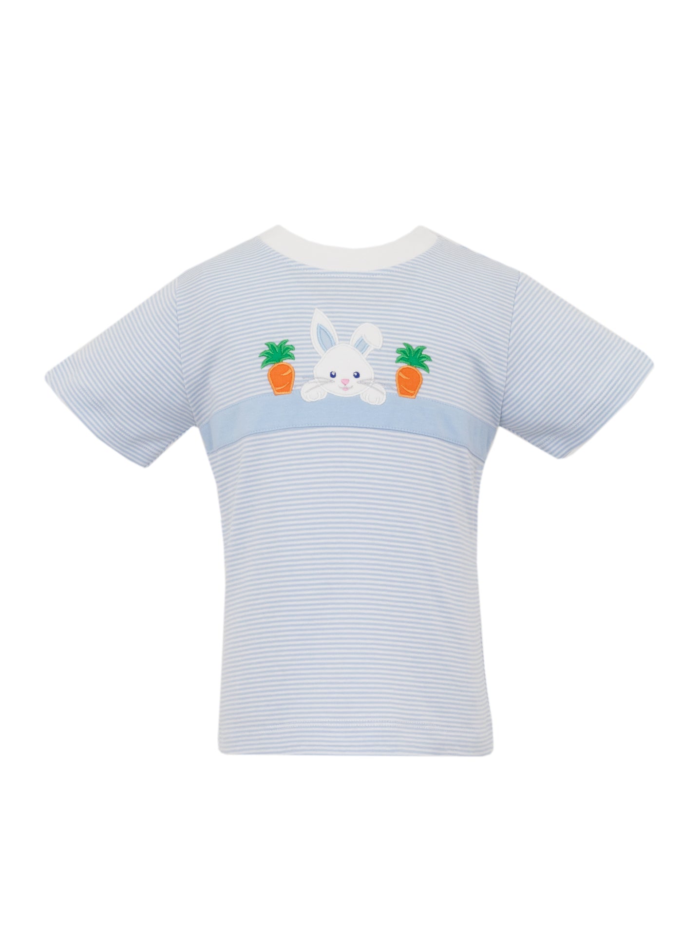 Bunny Face T-Shirt - Blue Knit Stripe