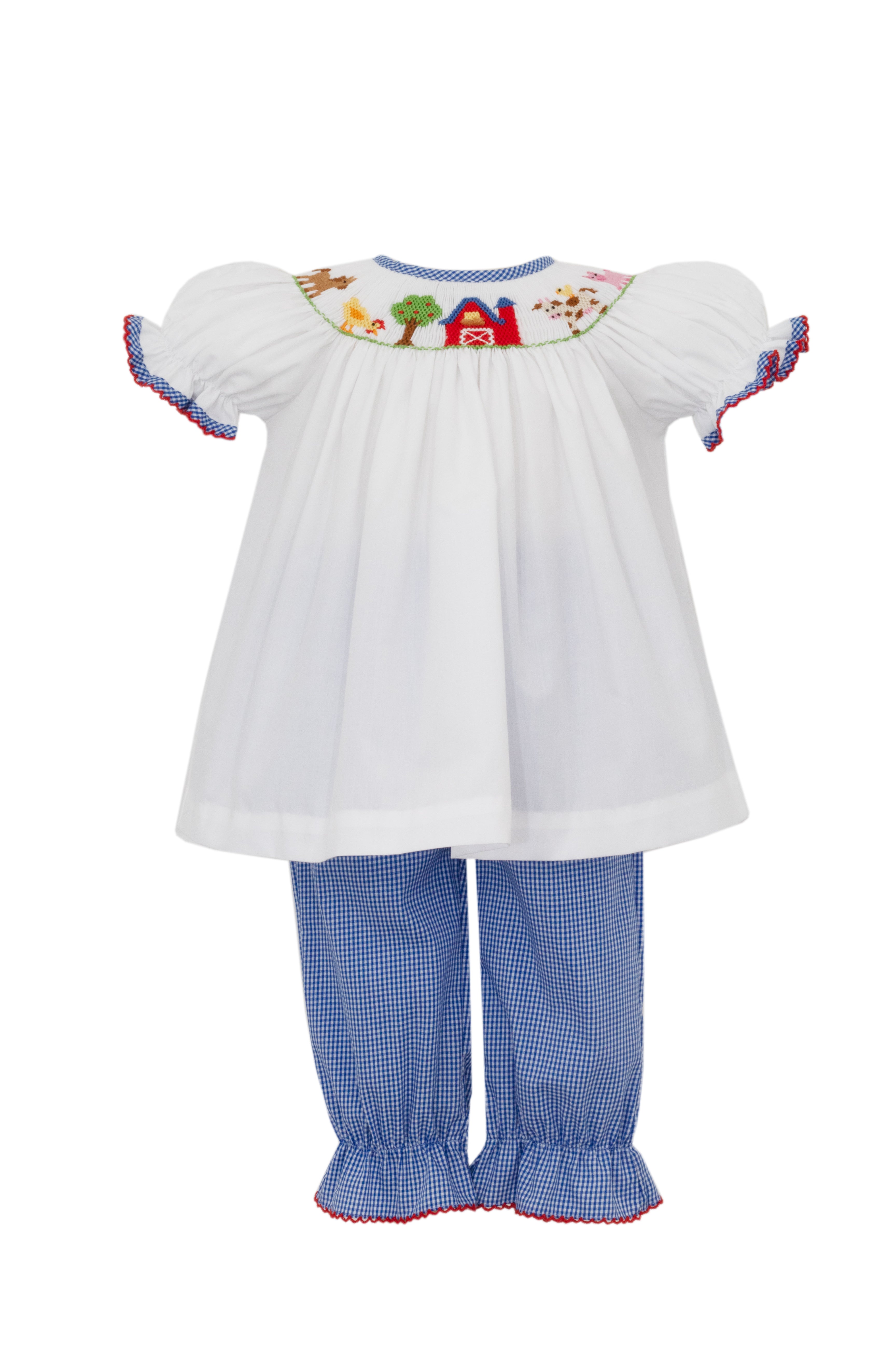 Farm Girls Royal Blue Gingham Pant Set – The Ruffled Stork