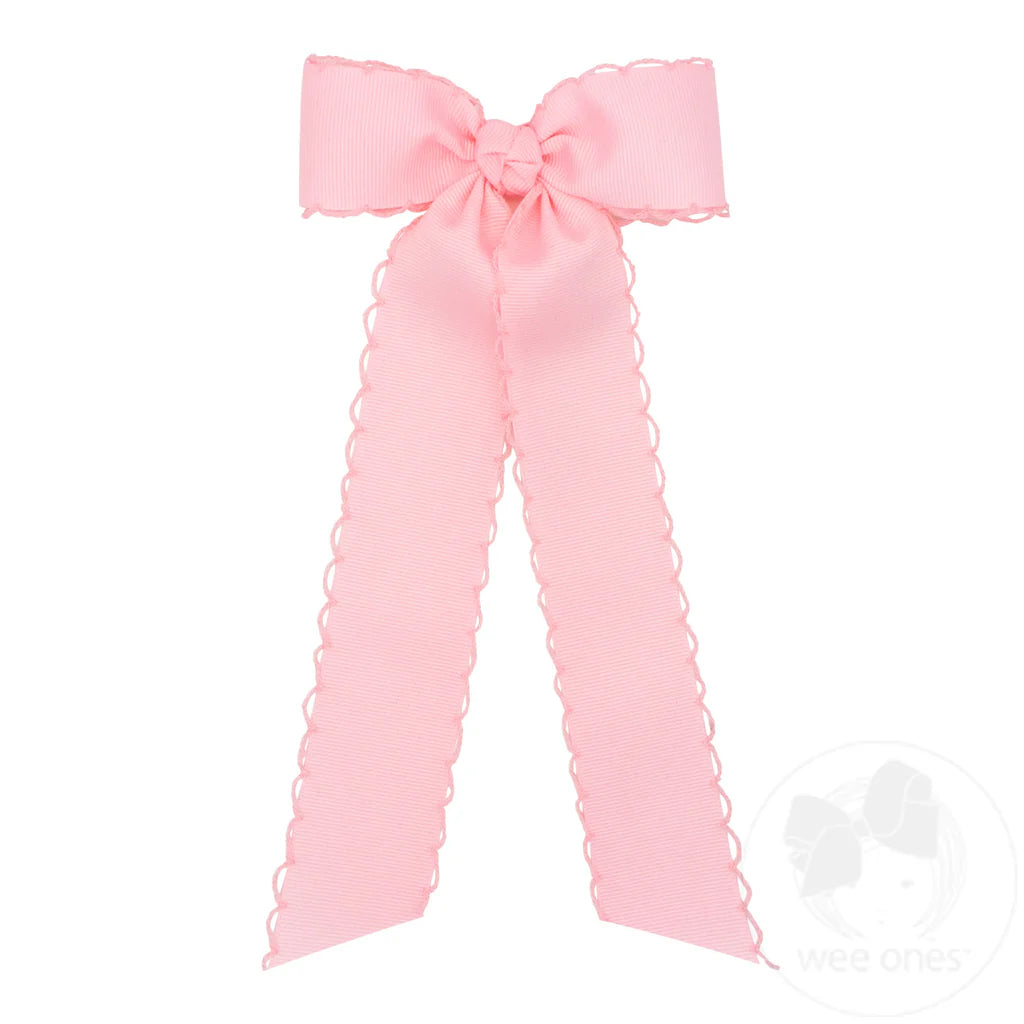 Light Pink Moonstitch Streamer Bow