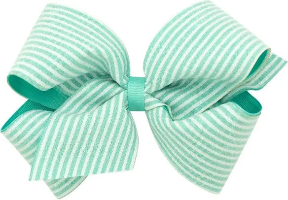 Mint Seersucker Bow