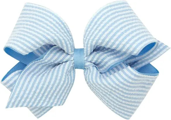 Light Blue Seersucker Bow