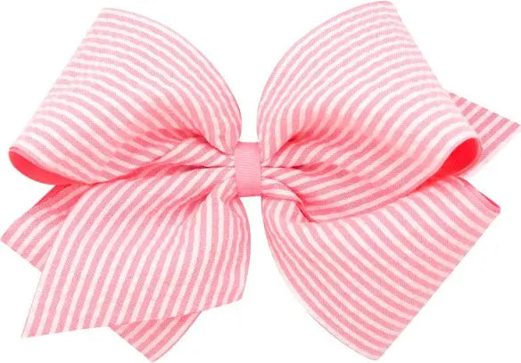 Pink Seersucker Bow